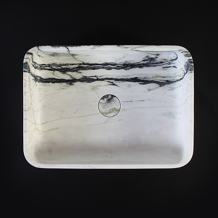 Calacatta Jade Marble Rectangular Honed Basin 1421