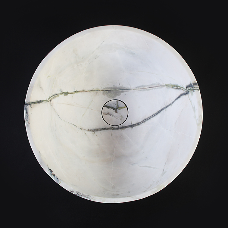 Calacatta Jade Marble Round Honed Basin 1412