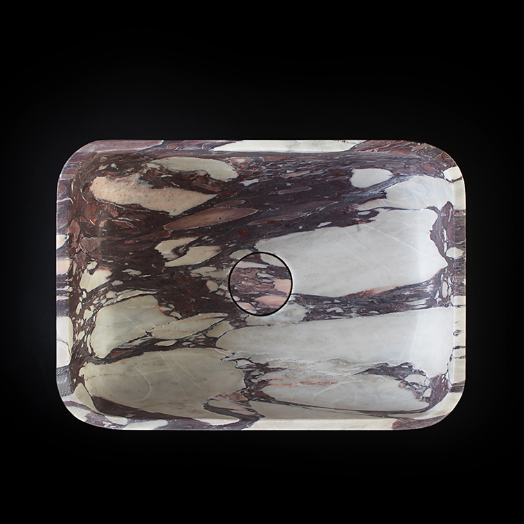 Calacatta Viola Marble Rectangular Honed Basin 1424