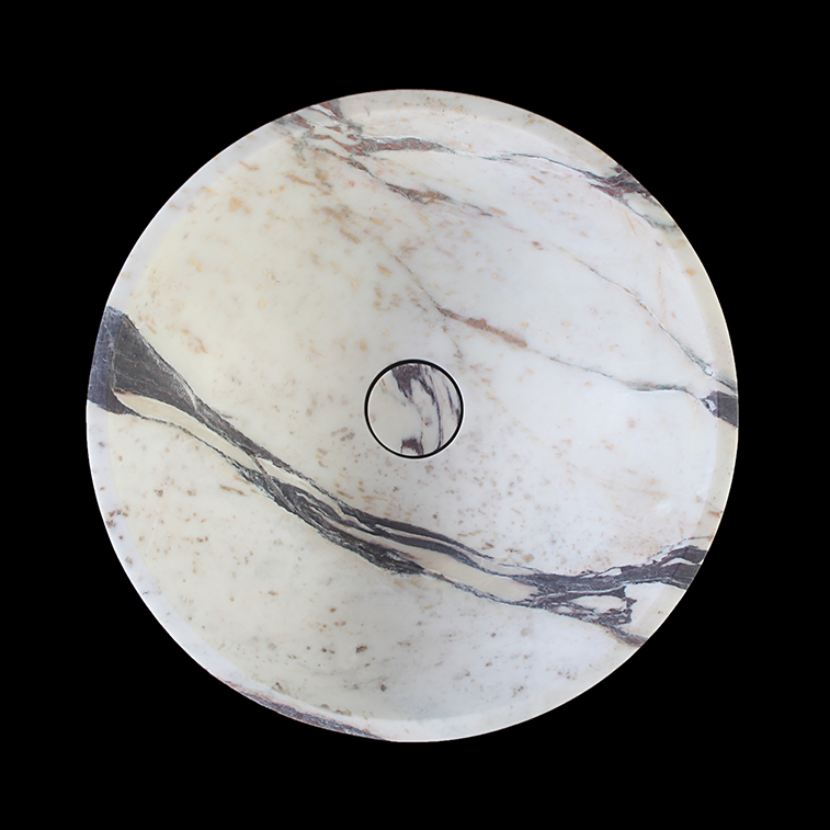 Calacatta Viola Marble Round Honed Basin 1403