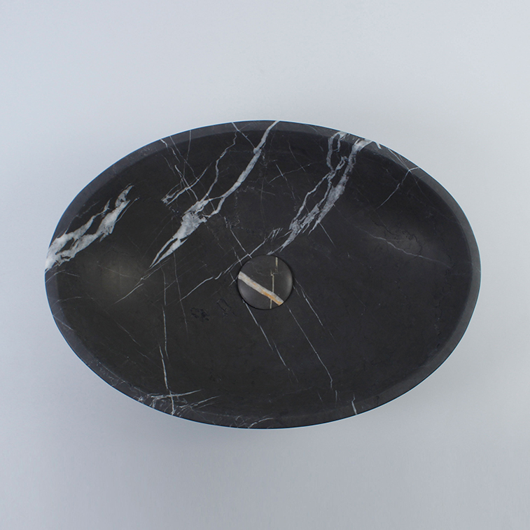 Pietra Grey Limestone Oval Honed Stone Basin 1421