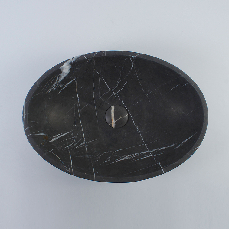 Pietra Grey Limestone Oval Honed Stone Basin 1423