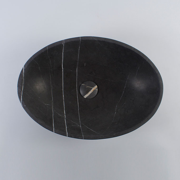 Pietra Grey Limestone Oval Honed Stone Basin 1424
