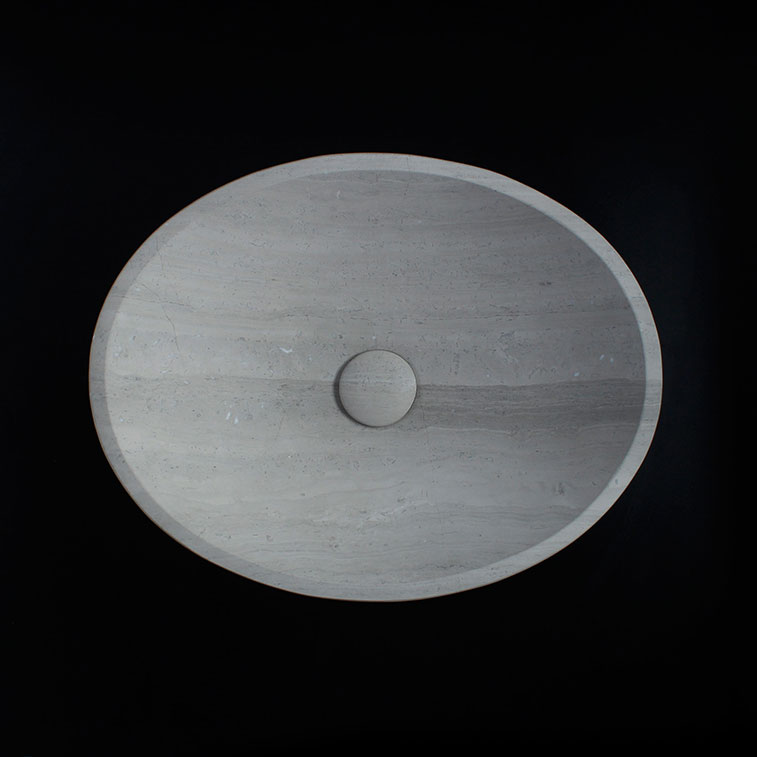Serpeggiante Marble Oval Honed Stone Basin 1405