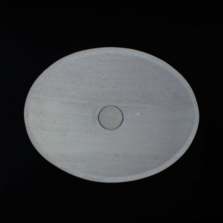 Serpeggiante Marble Oval Honed Stone Basin 1407