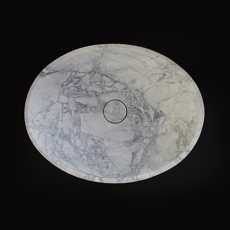 Super White Granite Honed Oval Stone Basin 1418