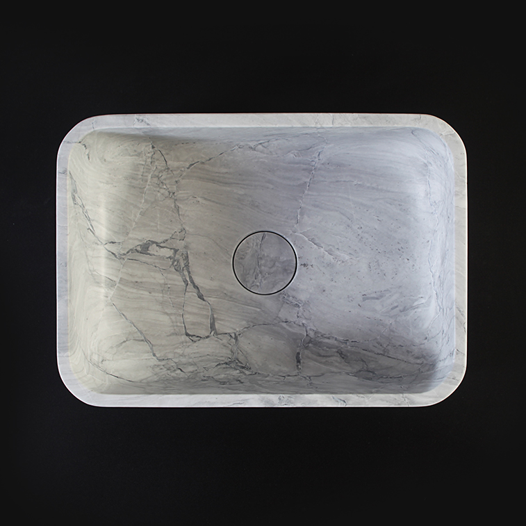 Super White Granite Honed Rectangular Stone Basin 1408