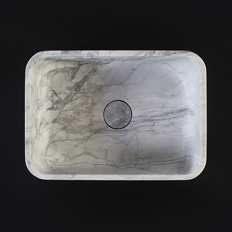 Super White Granite Honed Rectangular Stone Basin 1409