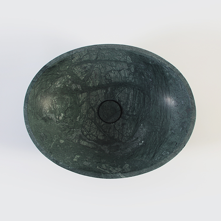 Verde Green Marble Oval Honed Stone Basin 1417