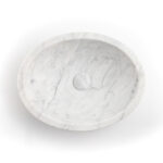 Carrara Marble Round Honed Undermount Stone Basin 739