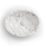 Carrara Marble Round Honed Undermount Stone Basin 742
