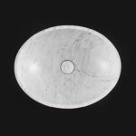 Italian Bianco Carrara Marble Oval Honed Basin 1513