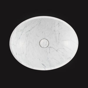 Italian Bianco Carrara Marble Oval Honed Basin 1515
