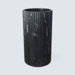 Fluted Nero Marquina Marble Honed Freestanding Basin 1524