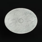 Italian Bianco Carrara Marble Oval Honed Basin 1607