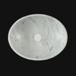 Italian Bianco Carrara Marble Oval Honed Basin 1634