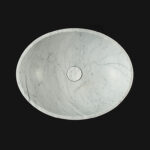 Italian Bianco Carrara Marble Oval Honed Basin 1635