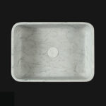 Italian Bianco Carrara Marble Rectangular Honed Stone Basin 1636