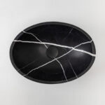 Nero Marquina Marble Oval Honed Stone Basin MAR34