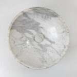 Italian Bianco Carrara Marble Round Polished Basin MAR43