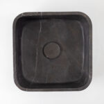Pietra Grey Limestone Square Honed Stone Bowl MAR73