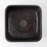 Pietra Grey Limestone Square Honed Stone Bowl MAR74