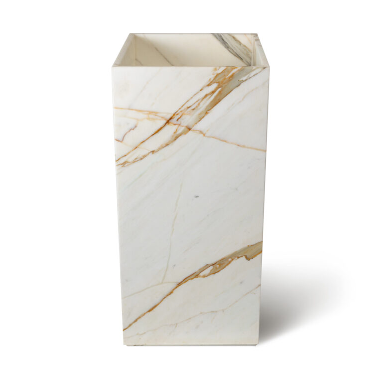 Calacatta Oro Marble Honed Square Freestanding Basin