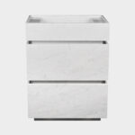 Carrara Marble Honed Vanity Unit + Integrated Sink#1703