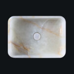 White Onyx Rectangular Honed Basin 1705