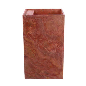 Rosso Travertine Rectangular Freestanding Honed Basin