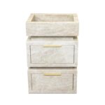 Taj Mahal Quartzite Vanity Unit with Drawers + Integrated Sink
