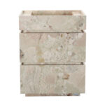 Breccia Rose Marble Honed Vanity Unit Unit + Integrated Sink 1913