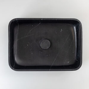 Nero Marquina Marble Rectangular Honed Stone Basin MAR49
