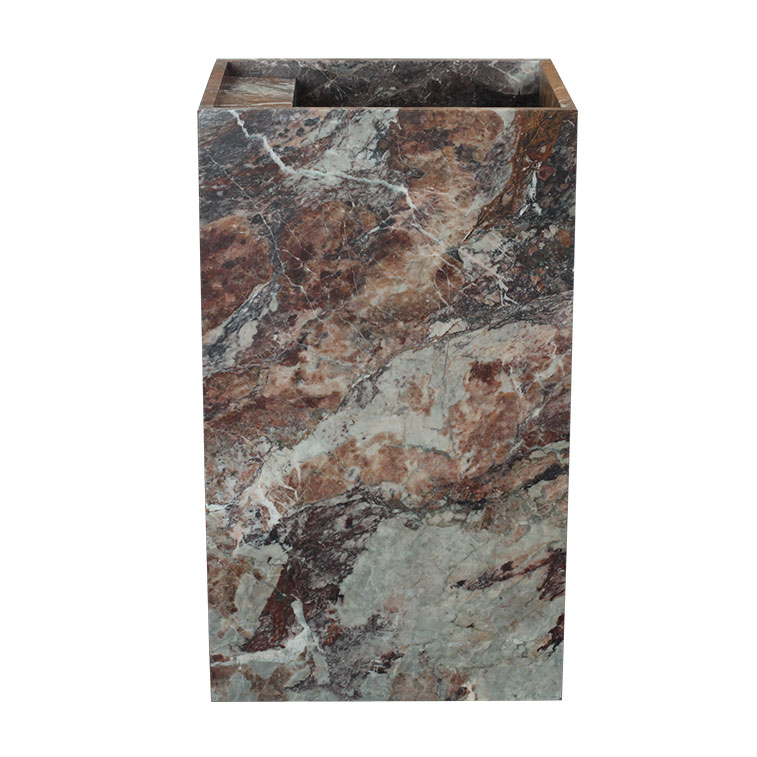 Breccia Amore Marble Honed Rectangular Freestanding Basin