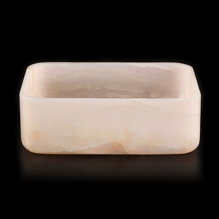 Pink Onyx Rectangular Honed Basin