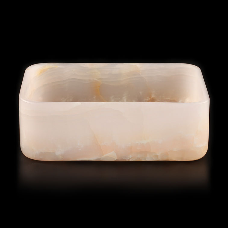 Pink Onyx Rectangular Honed Basin