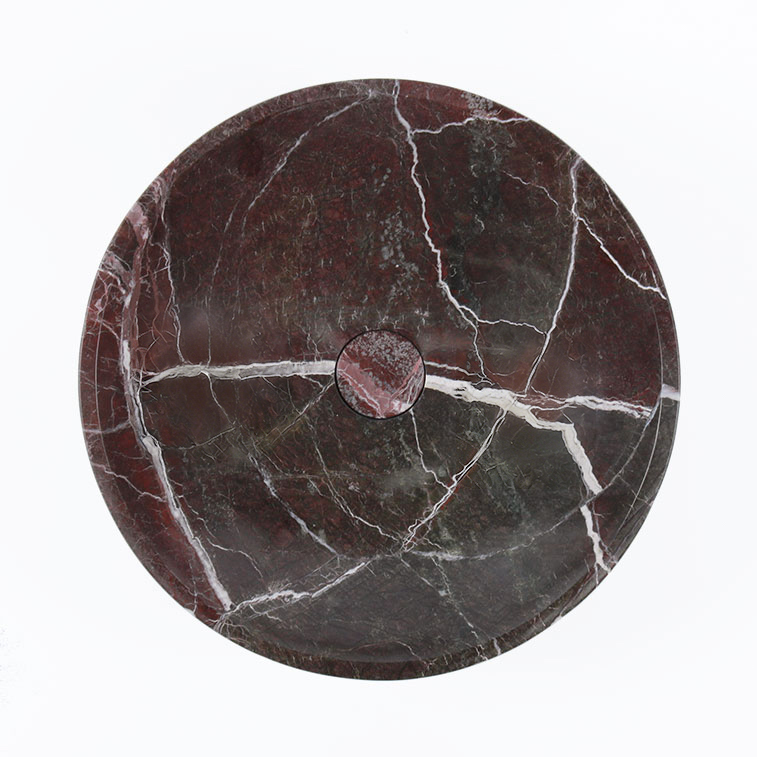 Rosso Levanto Marble Round Honed Basin