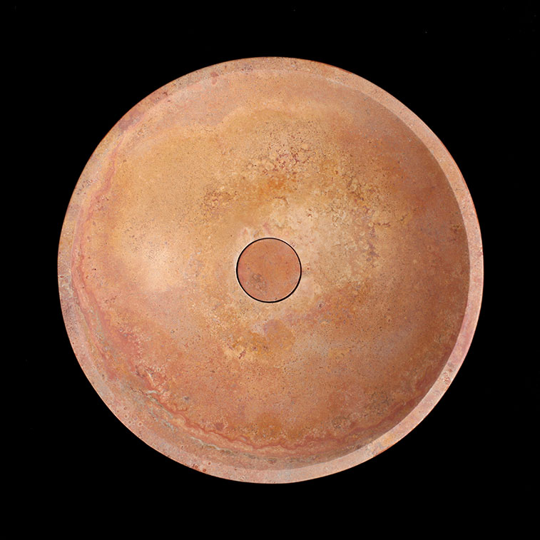 Rosso Travertine Round Basin