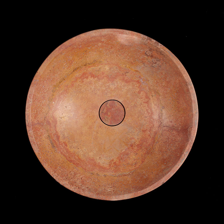Rosso Travertine Filled Round Honed Basin