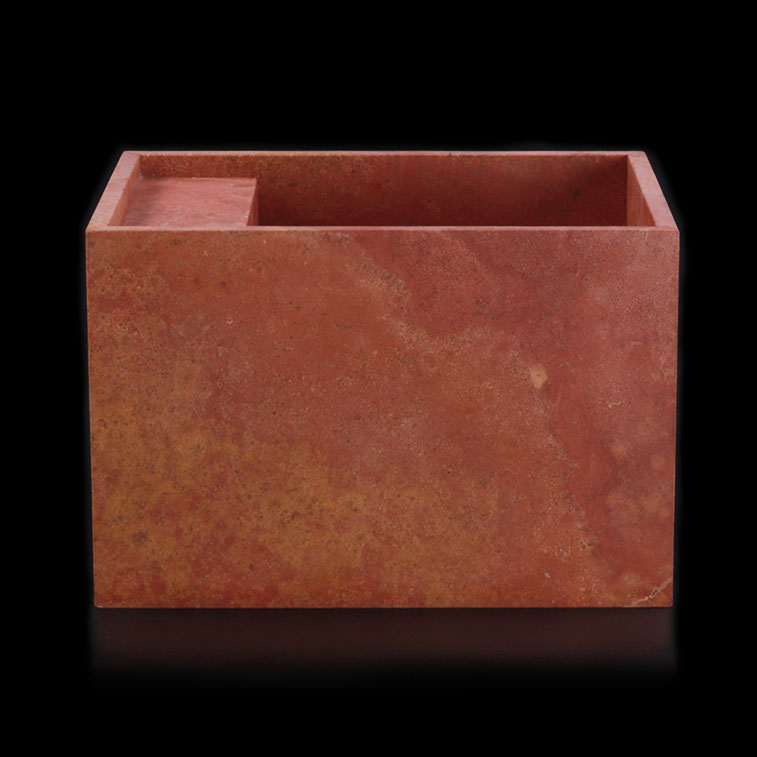 Rosso Travertine Filled Honed Wall Mounted Basin