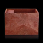 Rosso Travertine Filled Honed Wall Mounted Basin