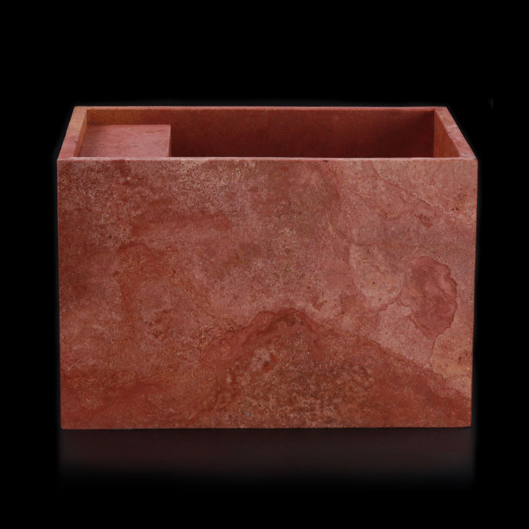 Rosso Travertine Filled Honed Wall Mounted Basin