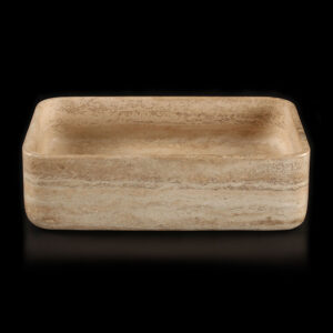 Travertine Silver Rectangular Honed Stone Basin 2132
