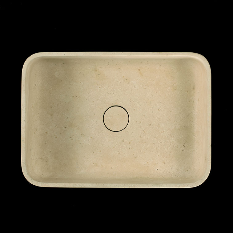 Travertine Classico Light Filled Honed Rectangular Basin