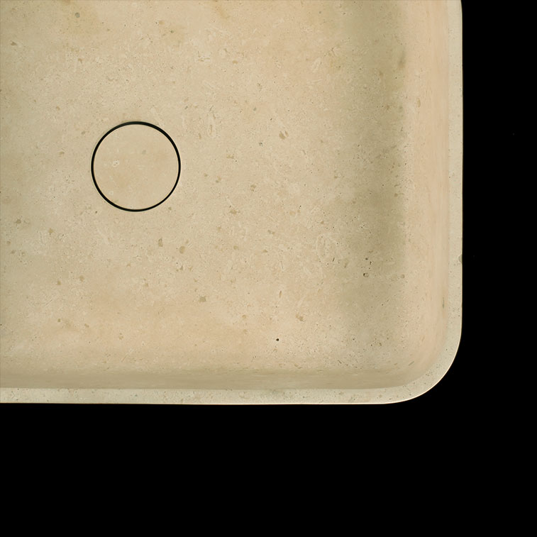 Travertine Classico Light Filled Honed Rectangular Basin