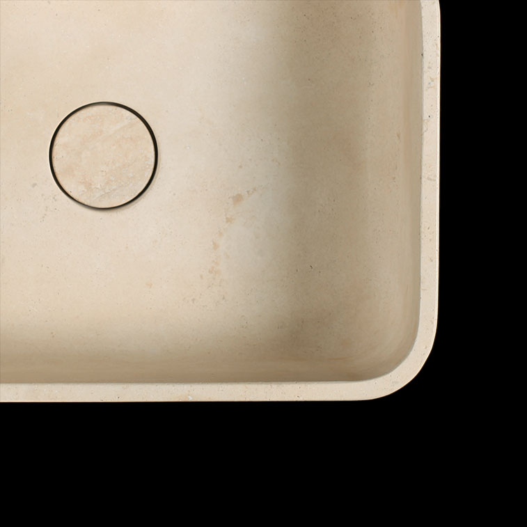 Travertine stone basin