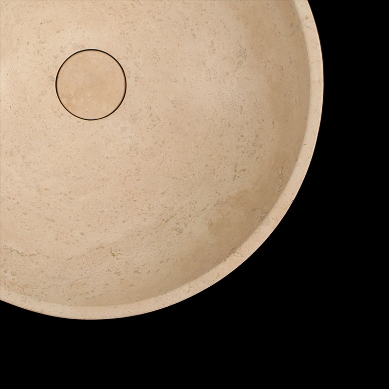 Travertine stone basin