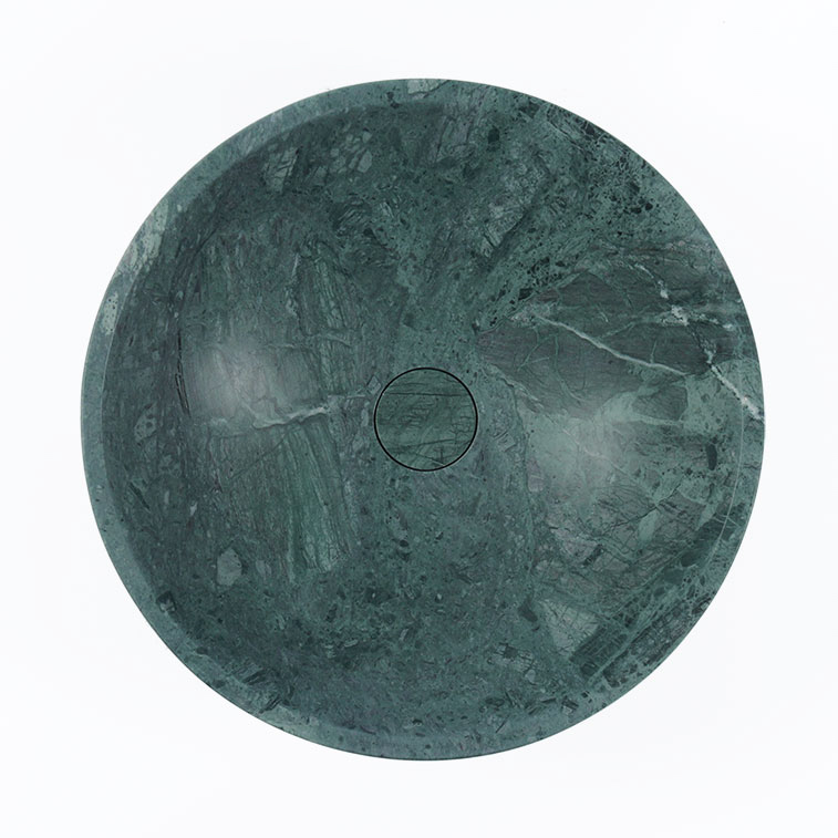Verde Green Marble Honed Round Basin