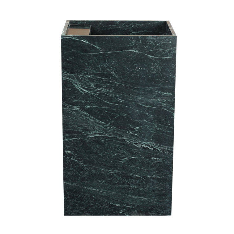 Verde Tinus Marble Honed Rectangular Freestanding Basin