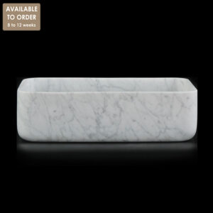Bianco Carrara Marble Rectangular Honed Stone Basin SS21